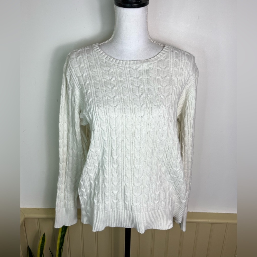 Vintage St. John’s Bay Cable Knit Heritage Sweater Women XXL Old Money Fisherman